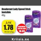 Allahindlus - Deodorant Lady Speed Stick
Invisible
45g