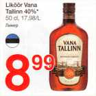 Allahindlus - Liköör Vana Tallinn 40%* 50 cl