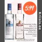 Alkohol - Viin Saaremaa Vodka, 40%, 0,5 l; Maitsestatud viin Saaremaa Rabarberi, 37%, 0,5 l