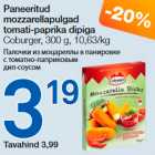 Paneeritud mozzarellapulgad tomati-paprika dipiga