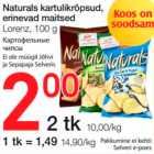 Allahindlus - Naturals kartulikrõpsud, erinevad maitsed