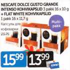 Allahindlus - NESCAFE DOLCE GUSTO GRANDE INTENSO KOHVIKAPSLID 3 pakki 16 x 10 g + FLAT WHITE KOHVIKAPSLID 1 pakk 16 x 11,7 g