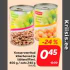 Konserveeritud
kikerherned ja
läätsed Rimi,
400 g / neto 240 g