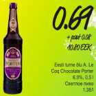 Alkohol - Eesti tume õlu A.Le Coq Chocolate Porter