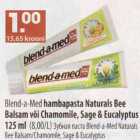 Allahindlus - Blend-a-Med hambapasta Naturals Bee Balsam või Chamomile, Sage&Eucalyptus
