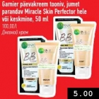 Allahindlus - Garnier päevakreem tooniv, jumet parandav Miracle Skin Perfector hele või keskmine, 50 ml