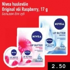 Nivea huulevõie Original või Raspberry, 17 g