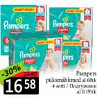 Mähkmed - Pampers
püksmähkmed al 60tk
