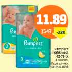 Pampers mähkmed, 42-76 tk, 4 suurus