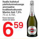 Itaalia kaitstud päritolunimetusega aromaatne kvaliteetvahuvein Martini Asti