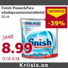 Finish Power&Pure
nõudepesumasinatabletid
50 tk