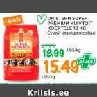 Allahindlus - DR.STERN SUPER
PREMIUM KUIVTOIT
KOERTELE 10 KG