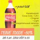 Allahindlus - Karastusjook Coca-Cola, 1,25 l . Original . Light