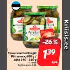 Konserveeritud kurgid
Põltsamaa, 680 g /
neto 340 - 360 g