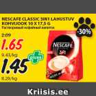 NESCAFE CLASSIC 3IN1 LAHUSTUV
KOHVIJOOK 10 X 17,5 G