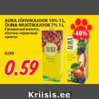 AURA JÕHVIKAJOOK 10% 1 L,
ÕUNA-MUSTIKAJOOK 7% 1 L