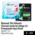 Allahindlus - Näomask Skin Naturals Charcoal musta tee lehega või Pomegranate Aqua Bomb