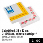 Allahindlus - Salvrätikud, 33 x 33 cm, 3-kihilised, erinevad mustriga**