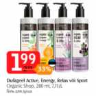 Dušigeel Active, Energy, Relax või Sport