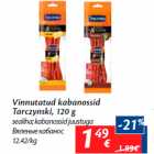 Vinnutatud kabanossid Tarczynski, 120 g