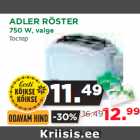 Allahindlus - ADLER RÖSTER
750 W, valge