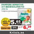 Allahindlus - PAMPERS SENSITIVE
3+1 BEEBISALVRÄTID
224 tk