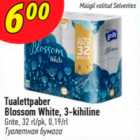 Tualettpaber Blossom White, 3-kihiline
