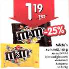 M&M"s kommid, 110g *maapähklid šokolaadiglasuuris *šokolaadi