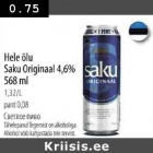 Allahindlus - Hele õlu
Saku 0riginaal 4,6%
568 ml