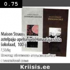 Maison Strauss 
astelpaju-apelsini või Himaalaja soola šokolaad, 100 g
