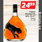 Alkohol - Cognac
Meukow VS,
40%, 70 cl**