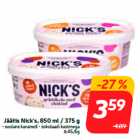 Мороженое Nick's, 850 мл / 375 г