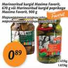 Allahindlus - Marineeritud kurgid Maxima Favorit, 670 g või Marineeritud kurgid paprikaga Maxima Favorit,900 g