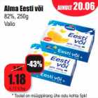 Alma Eesti või
82%, 250g
Valio