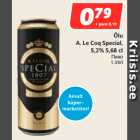 Õlu
A. Le Coq Special,
 5,2% 5,68 cl