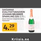 SAKSAMAA
KVALITEETVAHUVEIN
JOHANN BRUNNER
SPARKLING 11% 0,75 L