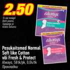 Allahindlus - Pesukaitsmed Normal Soft Like Cotton või Fresh & Protect