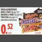 Allahindlus - Šokolaadibatoonid mars 2-pakk,snickers 2-pakk,twix xtra