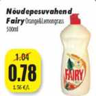 Allahindlus - Nõudepesuvahend
Fairy Orange&Lemongrass
500ml