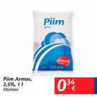 Allahindlus - Piim Armas, 2,5%, 1 l