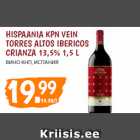 Allahindlus - HISPAANIA KPN VEIN
TORRES ALTOS IBERICOS
CRIANZA 13,5% 1,5 L