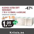 KLEENEX ULTRA SOFT
TASKURÄTT
7 TK X 12 PAKKI, 4-KIHILINE