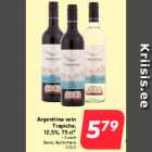 Argentiina vein
Trapiche,
12,5%, 75 cl*