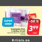 Магазин:Hüper Rimi, Rimi, Mini Rimi,Скидка:Туалетная бумага 3-х слойная