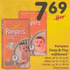 Mähkmed - Pampers Sleep & Play mähkmed *Mugil, 58 tk/0,13/tk *Maxi 50 tk/0,15/tk *Junior, 42 tk/0,18/tk