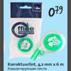 Korrektuurlint, 4,2 mm x 6 m