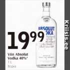 Allahindlus - Viin Absolut Vodka 40%* 1 l