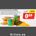 Магазин:Hüper Rimi, Rimi,Скидка:Сладкая кукуруза/зеленый горошек