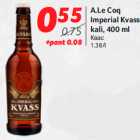 Allahindlus - A.Le Coq
Imperial Kvass
kali, 400 ml