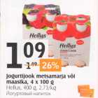 Jogurtijook metsamarja või maasika, 4 x 100 g